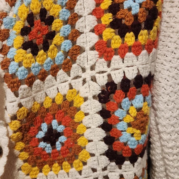 SO Women's Colorful Crochet Cardigan Sweater - Picture 3 of 4